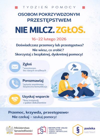 PLAKAT- Tydzień pomocy osobom pokrzywdzonym przestępstwem